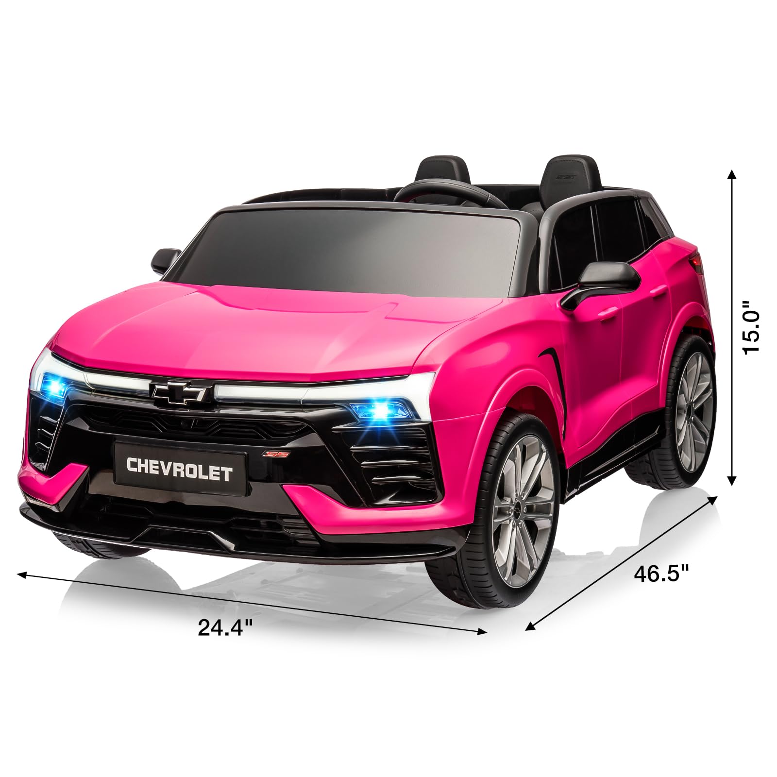 Garvee Ride - P Series: 24V 2-Seater Chevrolet Blazer Kids Car with Remote Control, Bluetooth - Pink