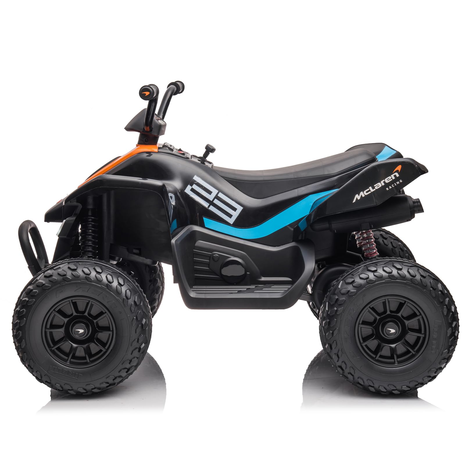 Garvee Ride - P Series: 24V Battery Powered Kids Electric Vehicle, 4 Wheeler Quad w/Headlights, MP3, USB, Volume Control, Large Seat, Electric Ride on Toys Best Gifts for 18-36 Months Boys and Girls (Grey)