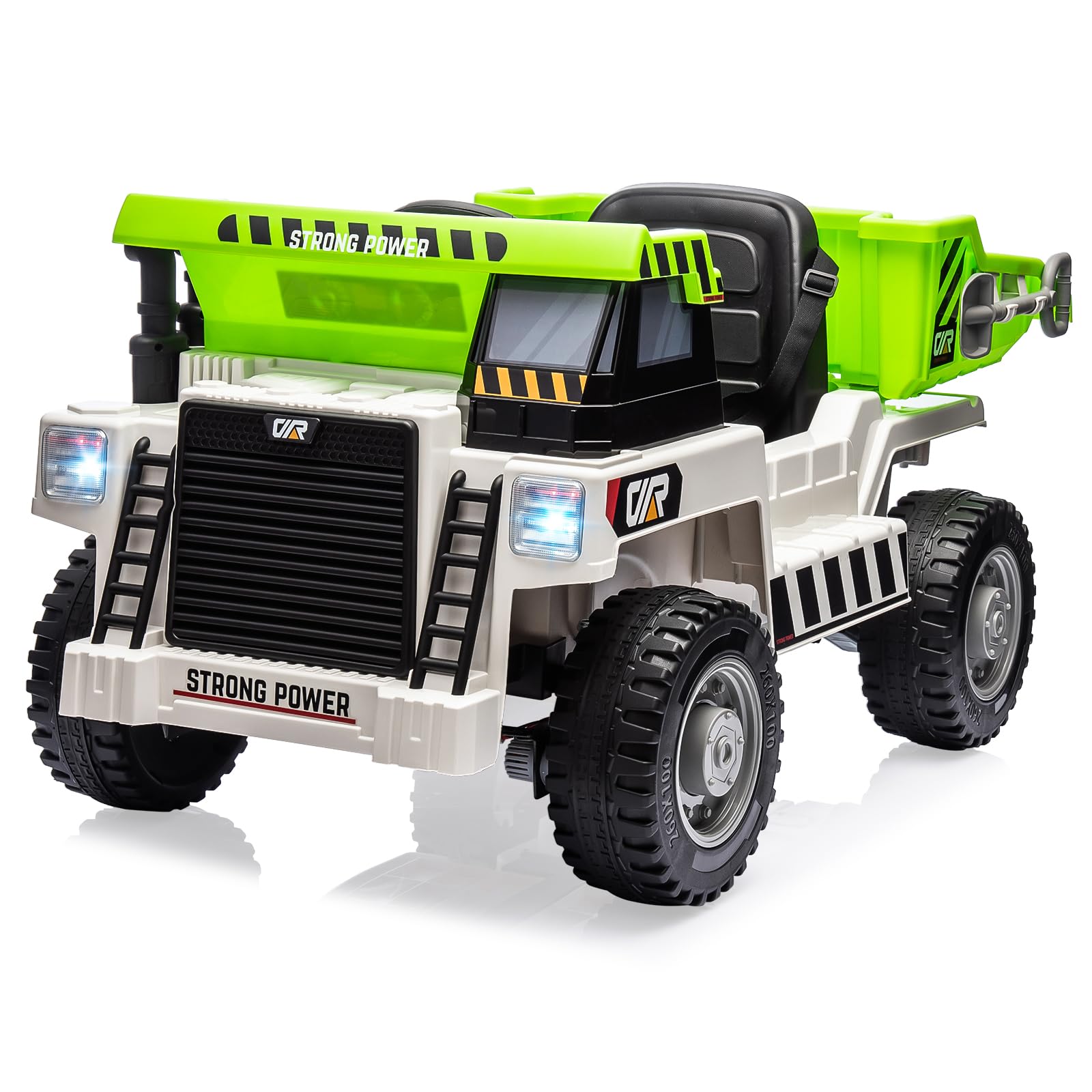 Garvee Ride - P Series: 4WD Ride On Car with Dump Truck, Electric Car for Kids with Remote Control, Toddler Car with Electric Dump Bed & Shovel, 2 Speeds,