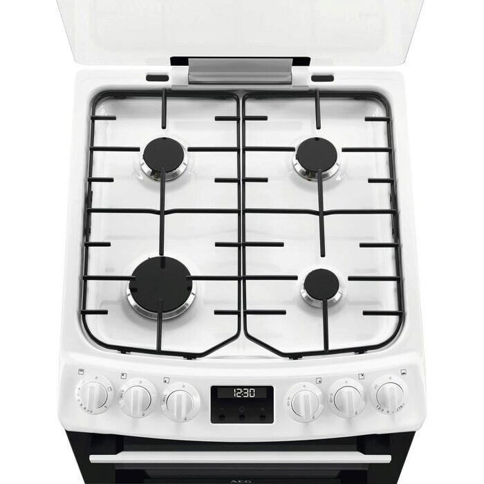 AEG CGX1130ACW 55cm Freestanding Gas Cooker With Double Ovens in White