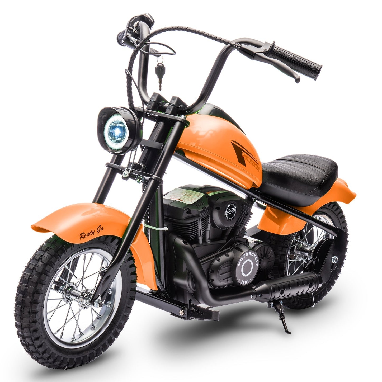 Garvee Ride - T Series: 24V Electric Dirt Bike, 2 Speed Max Up to 14 mph & 60 Minutes Continuous Ride on Toy Motorbike with Led Lights, Leather Seat, Handbrake for Big Kids Teen