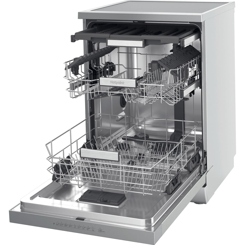 Hotpoint H7F HP43 X UK Freestanding Full Size Dishwasher 15 Place Settings with Maxi Space Inox H7FHP43X