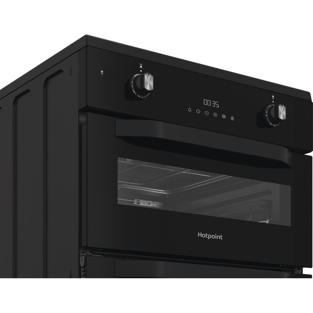 Hotpoint HDE6IDC2B1 60cm Electric Double Cooker with Induction Hob Black