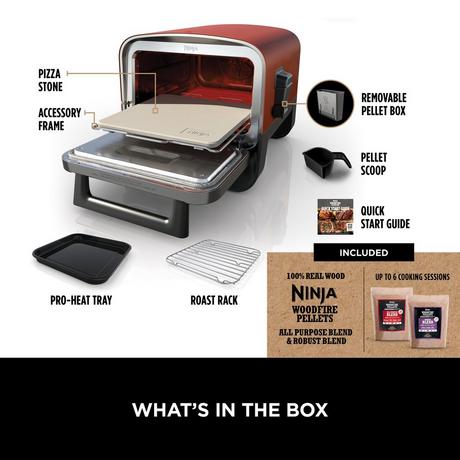 Ninja Woodfire Electric Outdoor Oven Artisan Pizza Maker and BBQ Smoker Terracota OO101UK