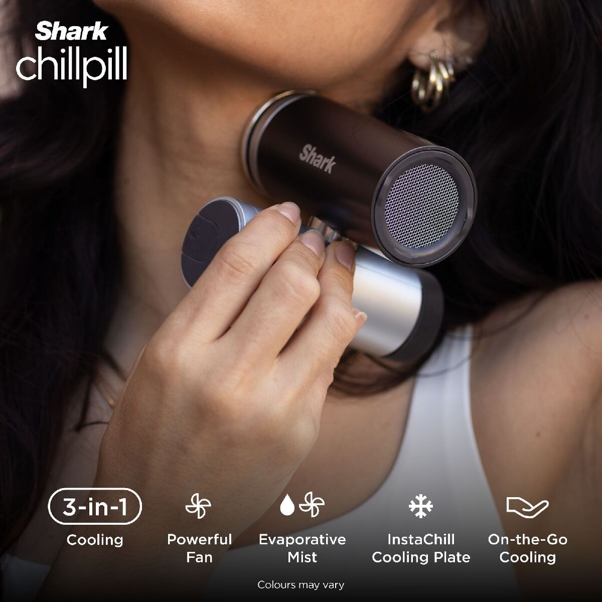 Shark ChillPill 3-in-1 Fan, Mist & InstaChill System – Glacier FA022UKBL