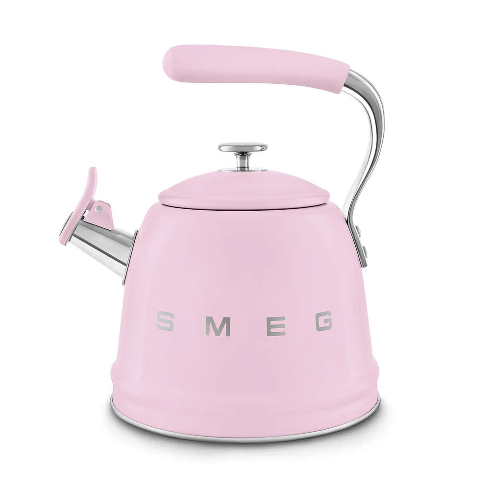 Smeg WKF01PK Retro 50s Style Whistling Hob Kettle Pink