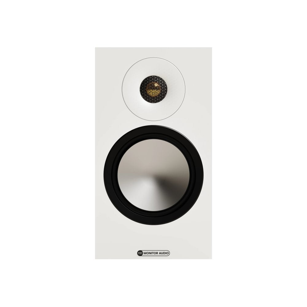 WiiM Amp Ultra Streaming Amplifier Silver with Monitor Audio Bronze 50 7G Bookshelf Speakers White Pair