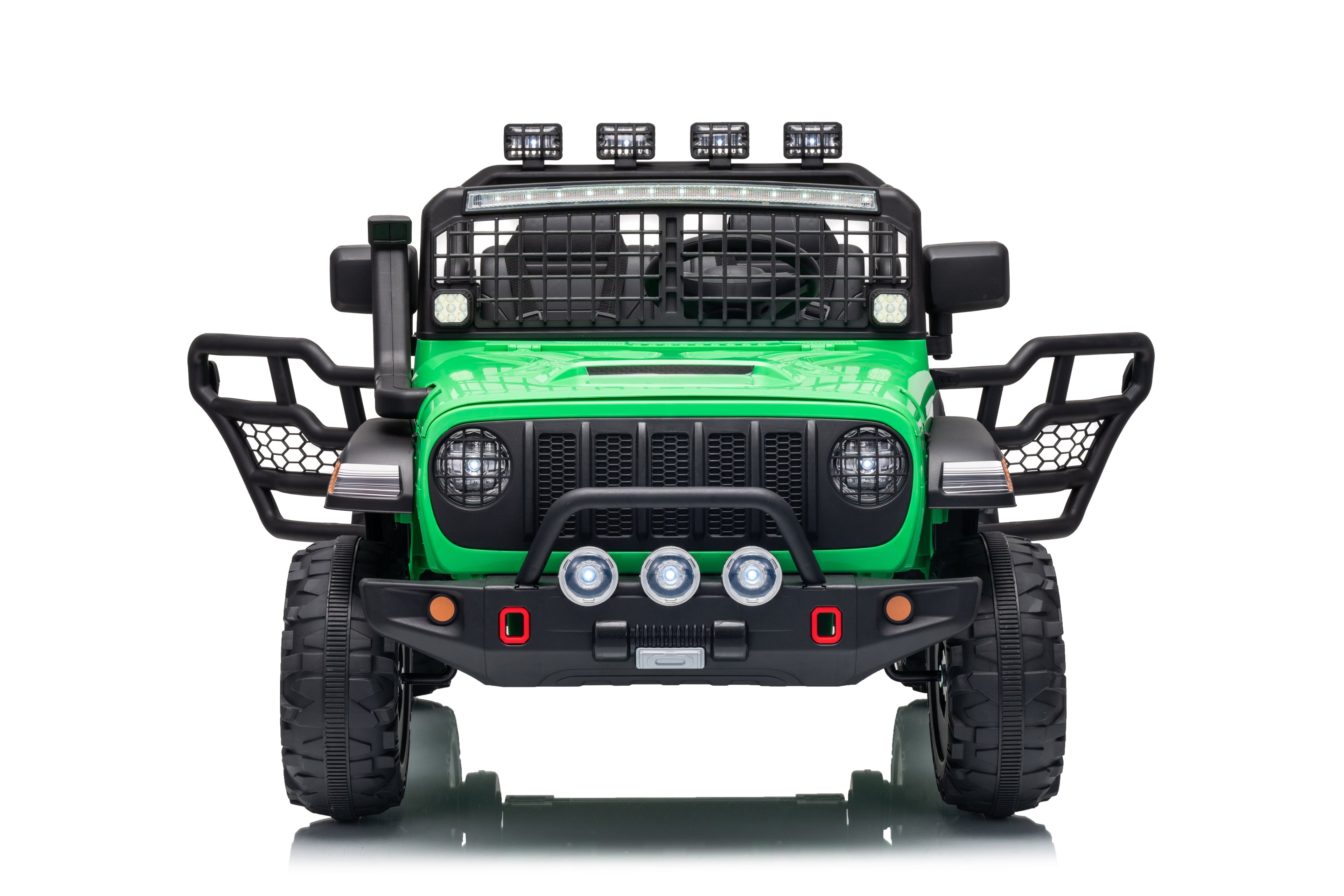 Garvee 24V Ride on Toys for Big Kids, 2-Seater Electric Ride on Car Truck with Remote Control, Four-Wheel Shock Absorbers, 4 Mph Max Speed, Music, LED Lights for Boys Girls, Green