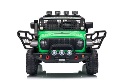 Garvee 24V Ride on Toys for Big Kids, 2-Seater Electric Ride on Car Truck with Remote Control, Four-Wheel Shock Absorbers, 4 Mph Max Speed, Music, LED Lights for Boys Girls, Green