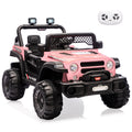 Garvee 12V Kids Electric Ride-On Truck Car – 2x550W Motors, Remote Control, 3 Speeds, Spring Suspension, LED Lights, Music, Safety Belt – Battery Powered Vehicle for Children Ages 2-8, Pink