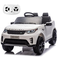 Garvee Ride P Series 12V Kids Ride On Car Land Rover Style Dual Motors 3 Speed Modes 4.5Ah Battery Safety Seatbelt Remote Control Black Outdoor Play - White
