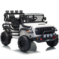 Garvee 24V Ride on Toys for Big Kids, 2-Seater Electric Ride on Car Truck with Remote Control, Four-Wheel Shock Absorbers, 4 Mph Max Speed, Music, LED Lights for Boys Girls, White