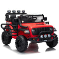 Garvee 24V Ride on Toys for Big Kids, 2-Seater Electric Ride on Car Truck with Remote Control, Four-Wheel Shock Absorbers, 4 Mph Max Speed, Music, LED Lights for Boys Girls, Red