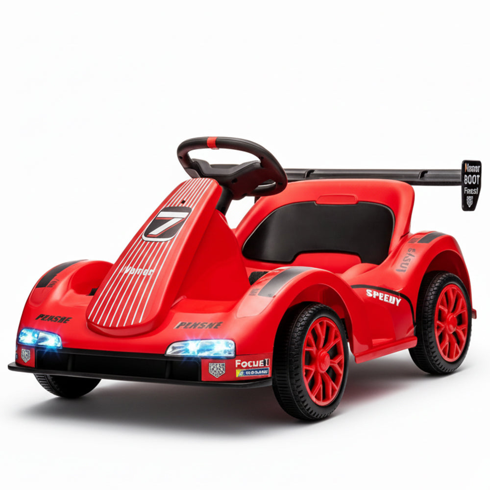 Garvee Kids Electric Go Kart 6V Ride On Car with Parent Remote Control, LED Dashboard, Drift Function, Reinforced Steel Frame, Safety Belt, Music Player, for Toddlers Outdoor Play