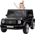 Garvee 12V Kids Ride On Car, Licensed Mercedes-Benz G500 Electric Vehicle w/Parent Remote Control, 4xSpring Suspension, 3 Speeds, Rocking, LED Lights, Music, Battery Powered Ride on Toy for Kids - Black