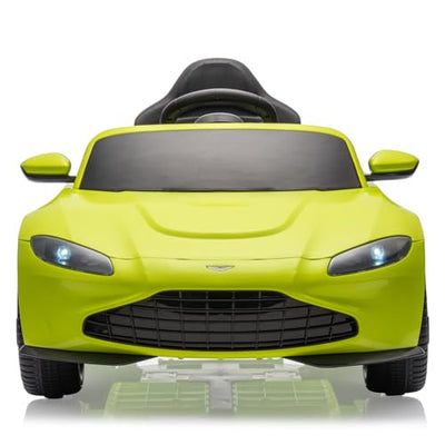 Garvee Ride - P Series: 12V Ride on Sports Car for Kids Licensed Aston Martin Battery Powered Car Toddles Ride on Toy with Remote Control, Horn, Soft Start, LED Lights, Music, USB, Electric Vehicle for Boys Girls (Green)
