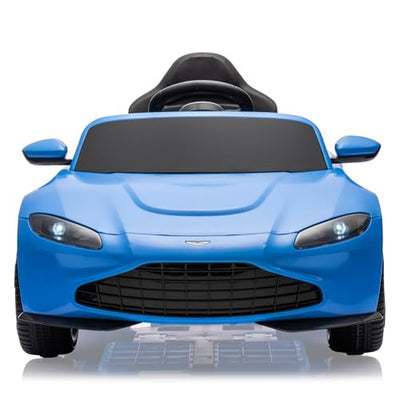 Garvee Ride - P Series: 12V Ride on Sports Car for Kids Licensed Aston Martin Battery Powered Car Toddles Ride on Toy with Remote Control, Horn, Soft Start, LED Lights, Music, USB, Electric Vehicle for Boys Girls (Blue)
