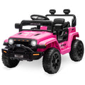 Garvee Ride - P Series: 12V Ride On Toy w/Parent Remote Control, Steering Wheel Music, 4-Wheel Spring Suspension, Led Lights, 2 Speeds, Kids Electric Vehicles for Age 3-5, Pink