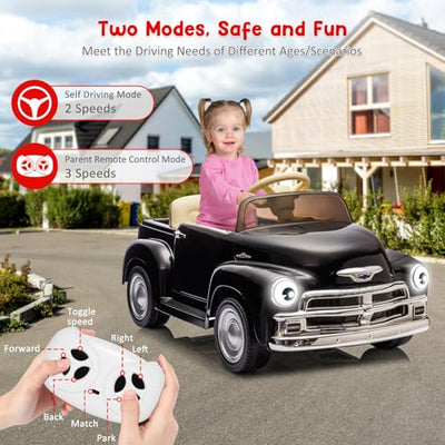Garvee Ride - P Series: 12V Ride On Car for Kids Ages 3-5, Power Wheel Ride-on Toys W/parent Remote, Music Player, 4 Wheel Cushion, Kids Electric Cars with 2 Speed, Dual Doors, Front &ear Headlights