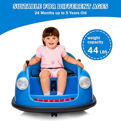 Garvee Ride - P Series: 12V Battery Car for Kids W/Parent Remote, Led Lights, 2-Speed, 360°Spin - Blue