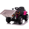 Garvee 12V Kids Ride on Car,Excavator with Bucket & Remote Control,Toddler Battery Powered Electric Vehicle,2+1 Gear Shift,3 Speeds,Music,Bluetooth,7-LED Headlights,Thread Tire,Rose