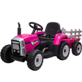 Garvee Ride - P Series: 12V Electric Tractor & Trailer for Kids, 3-6 Yrs - With RC - Rose / 25W