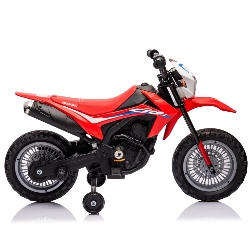Garvee Ride - P Series: Kids Electric Ride on Motorcycle, Licensed Honda Battery Powered Motorbike Toy, with Training Wheels, Rechargeable Battery, Headlight, Engine Sounds, for Children Girls Boys - Red