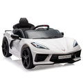 Garvee Ride - P Series: 12V Kids Ride on Car Licensed Corvette Battery Powered Car Toddles Electric Sports Car Toy with Remote Control, Visual Dashboard, LED Lights, Music, Gifts for Boys Girls, White