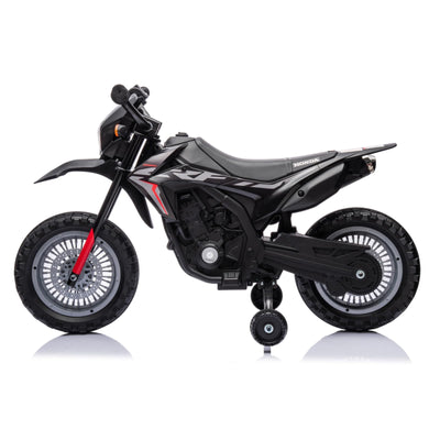 Garvee Ride - P Series: Kids Electric Ride on Motorcycle, Licensed Honda Battery Powered Motorbike Toy, with Training Wheels, Rechargeable Battery, Headlight, Engine Sounds, for Children Girls Boys - Black