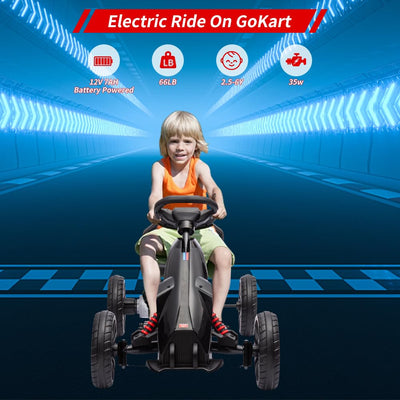 Garvee Ride - P Series: 12V Electric Go Kart for Kids,7Ah Battery Powered Car for Toddlers, Adjustable Seat, High/Low Variable Speeds,EVA Wheels, for 3-6 Years - Black