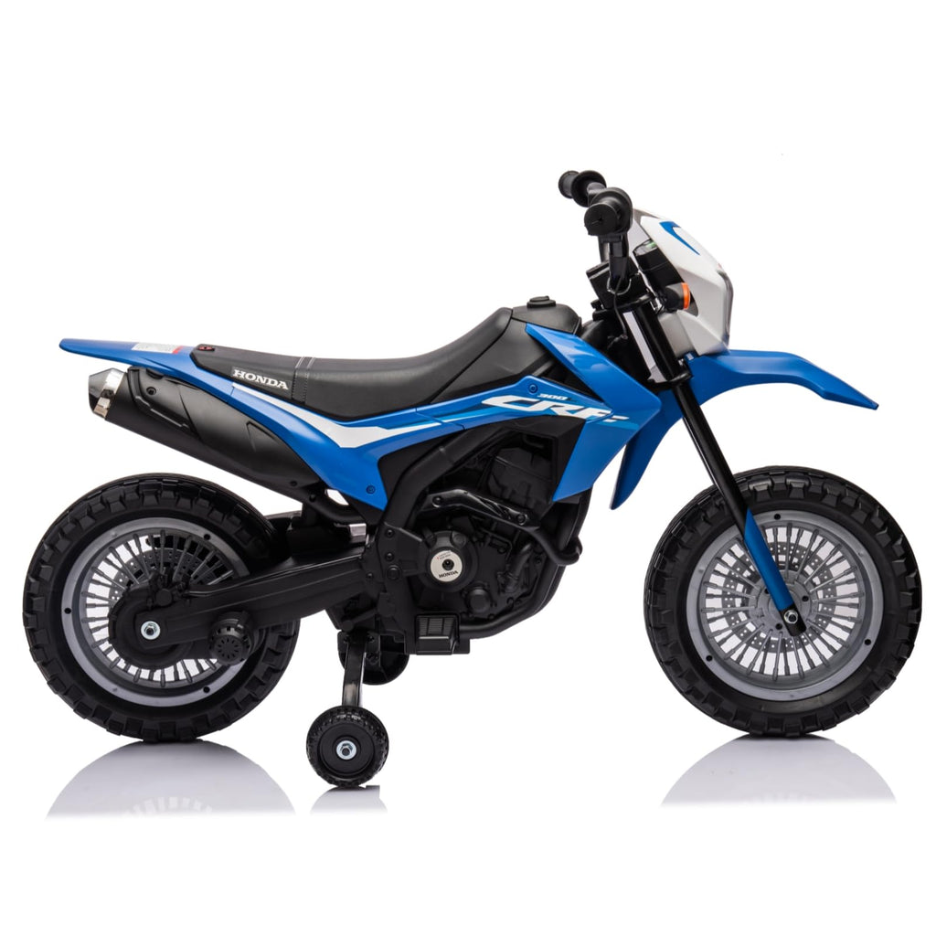 Garvee Ride - P Series: Kids Electric Ride on Motorcycle, Licensed Honda Battery Powered Motorbike Toy, with Training Wheels, Rechargeable Battery, Headlight, Engine Sounds, for Children Girls Boys - Blue