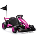 Garvee Ride - G Series: 24V Electric Drift Kart for Kids, Ride Car with Adjustable Seat & 7.5MPH Speed, EVA Silent Wheels, Parent-Safety Certified Ride-On Toy - Pink