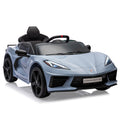 Garvee Ride - P Series: 12V Kids Ride on Car Licensed Corvette Battery Powered Car Toddles Electric Sports Car Toy with Remote Control, Visual Dashboard, LED Lights, Music, Gifts for Boys Girls, Light Blue