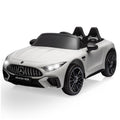 Garvee 12V Mercedes-Benz SL63 Ride-On Car: Remote Control, 2x35W Motors, 3-8 MPH, LED Lights, MP3, USB, Bluetooth, for Ages 3-7 - White