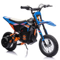 Garvee Ride - T Series: 24V Kids Electric Dirt Motorcycle for Kids Ages 13+, 250W Electric Off-Road Motorcycle,Up to 13.6MPH, Twist Grip Throttle,Metal Suspension,Air-Filled Tires,Leather Seat - Blue