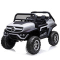Garvee Ride - P Series: 2 Seater Kids Ride On Truck 24V Ride On Toy Licensed Mercedes Benz Battery Powered Electric Vehicle for Toddles With Remote Control, Battery Display, Trunk, Spring Suspension, LED Lights, Music, White