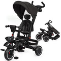 Garvee Baby Tricycle, 7 in 1 Folding Toddler Bike w/Removable Adjustable Push Handle, Canopy, Rotatable Seat, Safety Harness, Cup Holder & Storage, Trike for 1-5 Year Old, Tricycle for Toddlers