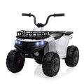 Garvee Ride - P Series: 12V Kids Ride On Electric Quad ATV, Ride Car Toy with Bluetooth Audio,High/Low Speed, LED Headlights, Battery Indicator & Radio Orange - White