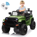 Garvee Ride - P Series: 12V Ride On Truck Car for kid : Remote Control, 3 Speeds, MP3 Music, Suspension, LED Lights,for 3+ Year Old - Green