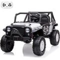 Garvee Ride - P Series: 2-Seater Ride On Truck for Kid, 24V Battery Powered Kids Car with Remote Control, 19" Extra Wide Seat, 2 Motors, Led Light, Enhanced Suspension - White