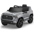 Garvee Ride on Truck Car, 12V Licensed Toyota Electric Cars for Kids, Ride on Toys with Remote Control, Spring Suspension, LED Lights, Bluetooth, 3 Speeds - Grey