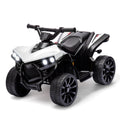 Garvee Ride - P Series: 6V Quad ATV for Kids Toddler 3+ years, Max 55lb Capacity, With LED, Music, Foot Pedal, Wear-Resistant Wheels, 1.9 MPH - White