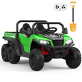 Garvee Ride - P Series: 24V 4WD Electric Ride On Dump Truck with Remote Control, 2-Seater, Music Player, LED Lights, Key Start Safety System, Durable Plastic, Off-Road Kids Toy for Ages 3+ - Green