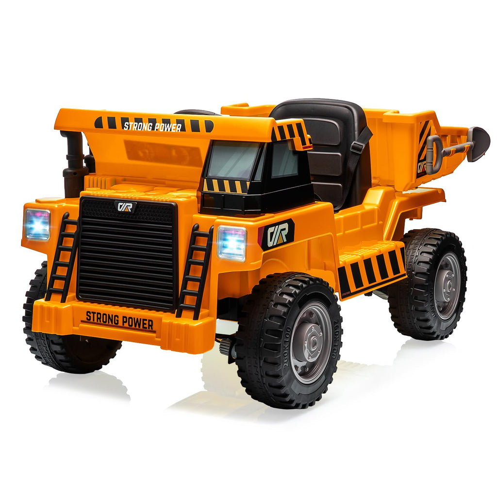 Garvee Ride - P Series: 4WD Ride On Car with Dump Truck, Electric Car for Kids with Remote Control, Toddler Car with Electric Dump Bed & Shovel, 2 Speeds,