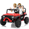 Garvee Ride P Series 24V Kids Toddler Ride On Truck 4WD 3 Speeds Large 7AH Battery Bluetooth MP3 Parent Safety Brake Red Outdoor Play - Red