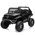 Garvee Ride - P Series: 2 Seater Kids Ride On Truck 24V Ride On Toy Licensed Mercedes Benz Battery Powered Electric Vehicle for Toddles With Remote Control, Battery Display, Trunk, Spring Suspension, Led Lights, Music, Black