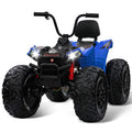 Garvee Ride - P Series: 24V Kids Quad ATV, Ride on Car 4WD Quad Electric Vehicle, 4x80W Powerful Engine, with 7AHx2 Large Battery, Accelerator Handle, EVA Tire, Full Metal Suspension, LED Light, Bluetooth&Music - Blue