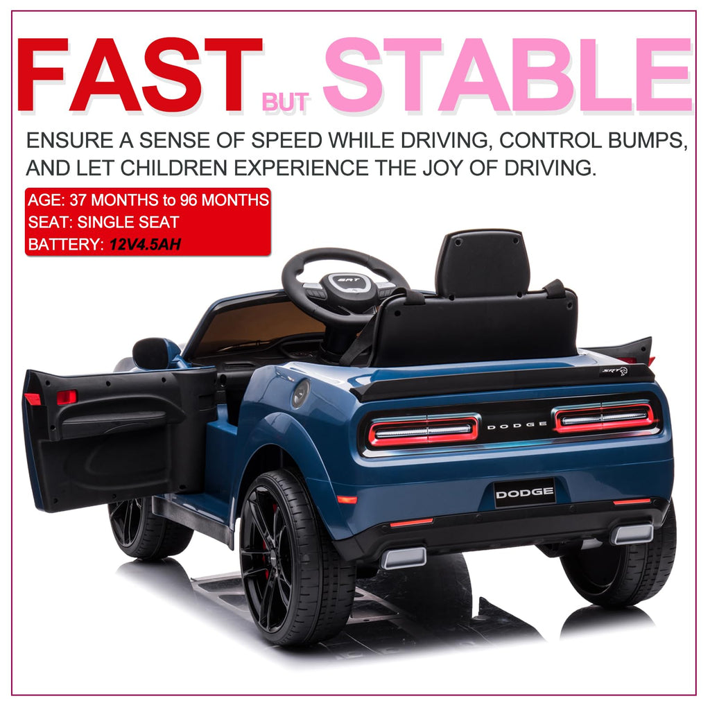 Garvee Ride - P Series: 12V Electric Vehicles Battery Powered with Remote Control, LED Lights, Bluetooth, MP3 for Boys Girls - Blue