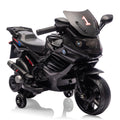 Garvee Kids 6V Ride On Motorcycle With Training Wheels For Toddlers, Black, 30.31" L x 14.96" W x 19.69" H