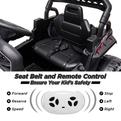 Garvee Ride - P Series: 12V Kids Car: Ride-On Truck, Remote, Suspension, LED, 1.8-3.7 MPH, MP3, Engine Sound, ASTM Certified, for 3-7 Years - Black